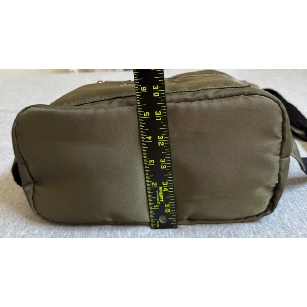Jean Paul Gaultier Olive Green Black Roll-Top Backpack Orange Interior